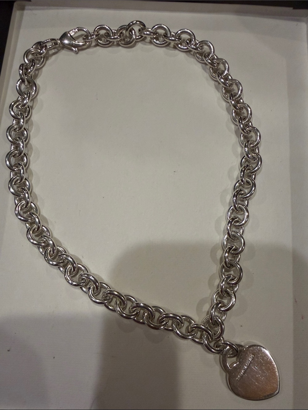 Tiffany & Co. Sterling Silver Round Tag Link Necklace